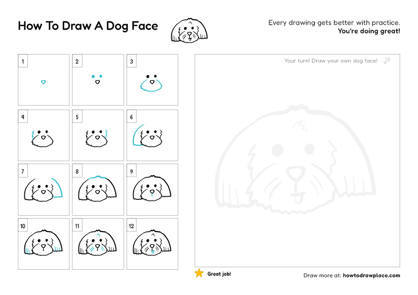 How to Draw a Cute Dog Face Step by Step for Kids preview